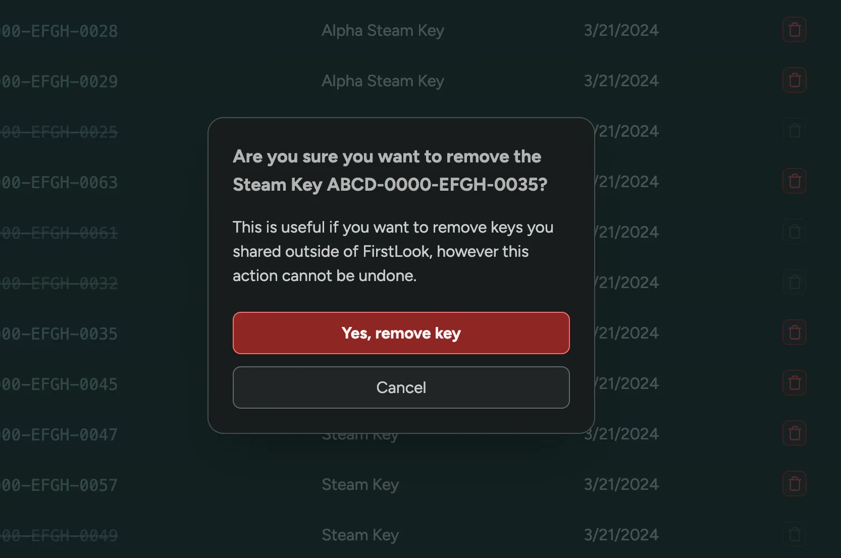 Remove Steam Keys